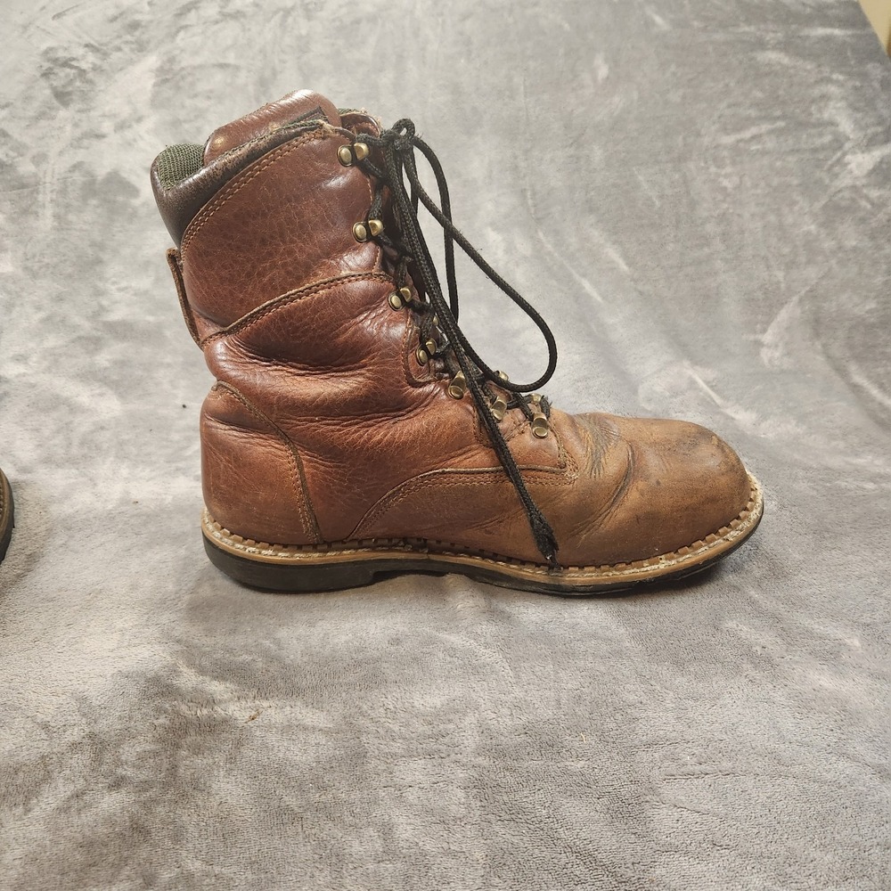 Georgia Boots Mens 11 Brown Leather Renegade 8" Steel Toe Waterproof Work